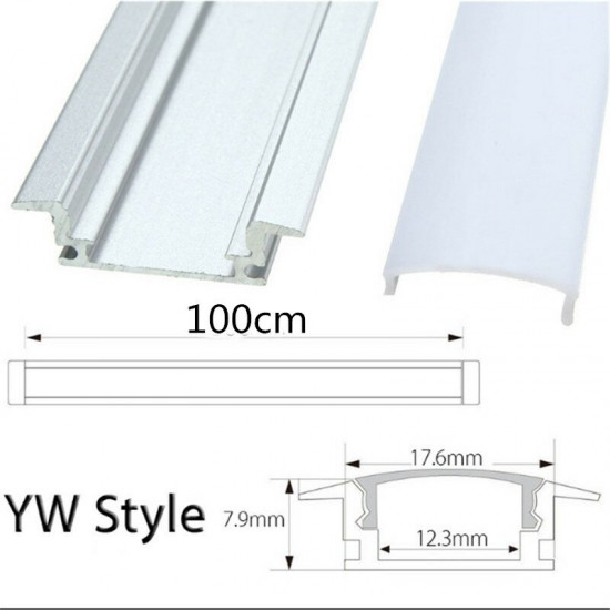 1M U/V/YW Shape Aluminum Channel Holder For LED Strip Light Bar Under Cabinet Lamp