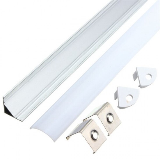 1X 5X 10X 50CM Aluminum Channel Holder For LED Strip Light Bar Under Cabinet Lamp