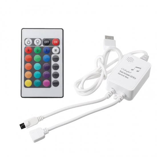 24 Keys Remote Control Music Activated Controller for RGB LED Strip Light DC5-12V