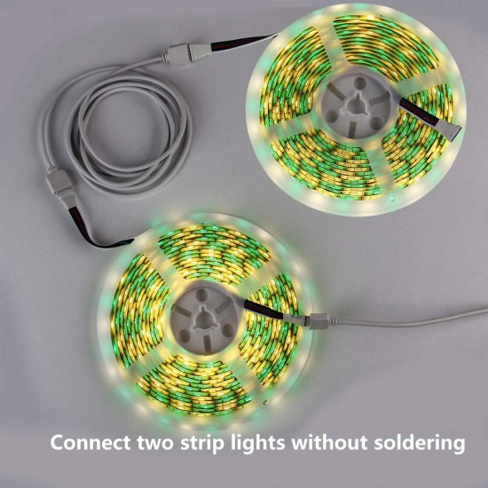 2M 5Pin RGBW Extension Cable Cord Wire + 4PCS Needle Connectors for 5050 3528 RGB RGBW LED Strip light