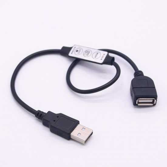 3 Keys USB Male and Female LED Dimmer Controller for Single Color Strip Light DC5-24V 3 Keys USB Male and Female LED Dimmer Controller for Single Color Strip Light DC5-24V