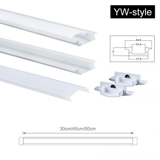 30CM 45CM 50CM U/V/YW Shape Aluminum Channel Holder For LED Strip Light Bar Under Cabinet Lamp