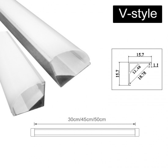 30CM 45CM 50CM U/V/YW Shape Aluminum Channel Holder For LED Strip Light Bar Under Cabinet Lamp