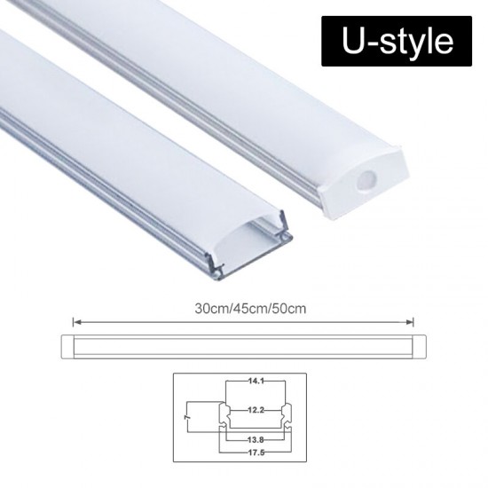 30CM 45CM 50CM U/V/YW Shape Aluminum Channel Holder For LED Strip Light Bar Under Cabinet Lamp