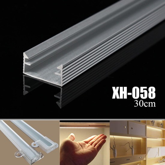30CM XH-058 Aluminum Channel Holder For LED Strip Light Bar Under Cabinet Lamp