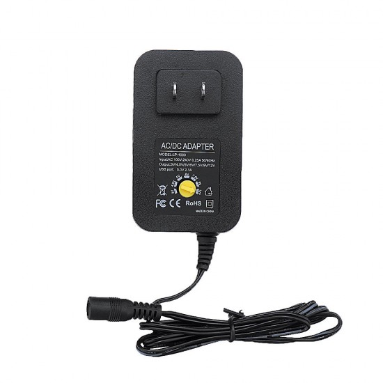 30W Adjustable 3/4.5/5/6/7.5/9/12V AC DC Power Adapter Universal Charger for LED Strip Light US Plug 30W Adjustable 3/4.5/5/6/7.5/9/12V AC DC Power Adapter Universal Charger for LED Strip Light US Plug