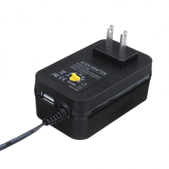 30W Adjustable 3/4.5/5/6/7.5/9/12V AC DC Power Adapter Universal Charger for LED Strip Light US Plug 30W Adjustable 3/4.5/5/6/7.5/9/12V AC DC Power Adapter Universal Charger for LED Strip Light US Plug