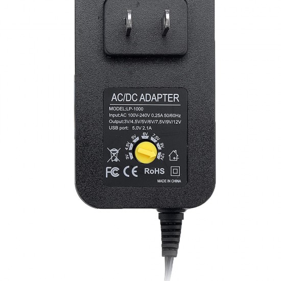 30W Adjustable 3/4.5/5/6/7.5/9/12V AC DC Power Adapter Universal Charger for LED Strip Light US Plug 30W Adjustable 3/4.5/5/6/7.5/9/12V AC DC Power Adapter Universal Charger for LED Strip Light US Plug