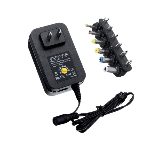 30W Adjustable 3/4.5/5/6/7.5/9/12V AC DC Power Adapter Universal Charger for LED Strip Light US Plug 30W Adjustable 3/4.5/5/6/7.5/9/12V AC DC Power Adapter Universal Charger for LED Strip Light US Plug