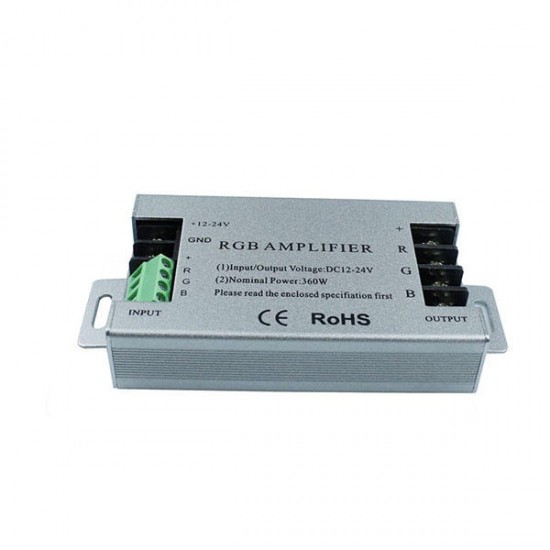 360W Aluminum RGB LED Amplifier Controller For RGB 5050 3528 Strip Light DC12-24V 360W Aluminum RGB LED Amplifier Controller For RGB 5050 3528 Strip Light DC12-24V