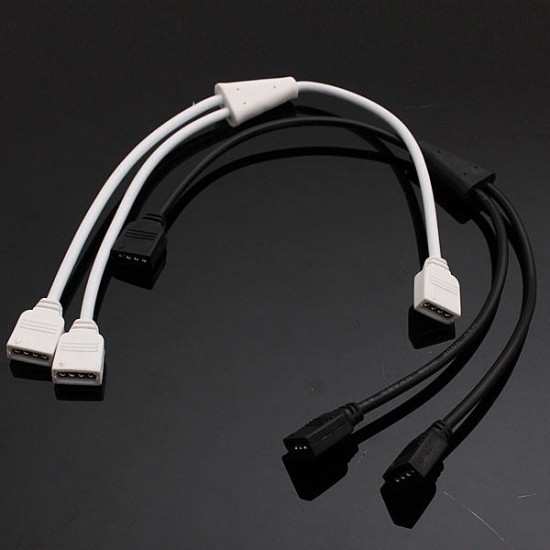 4 Pin 1 to 2 Flexible LED Connector Cable Splitter For RGB Strip Light DC12V 4 Pin 1 to 2 Flexible LED Connector Cable Splitter For RGB Strip Light DC12V