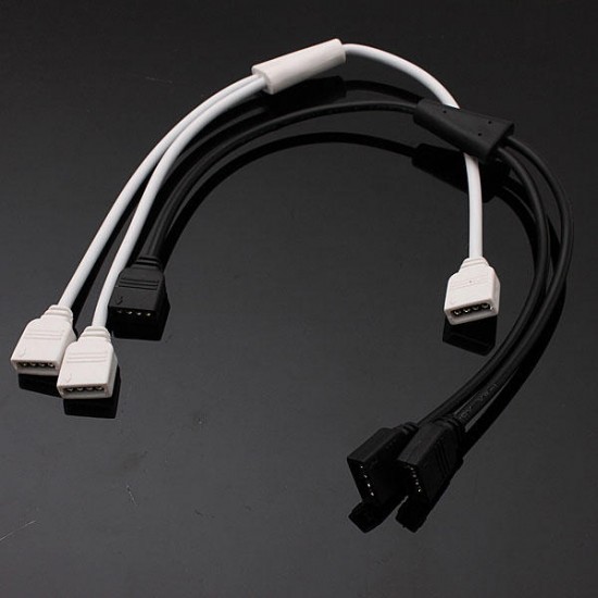 4 Pin 1 to 2 Flexible LED Connector Cable Splitter For RGB Strip Light DC12V 4 Pin 1 to 2 Flexible LED Connector Cable Splitter For RGB Strip Light DC12V