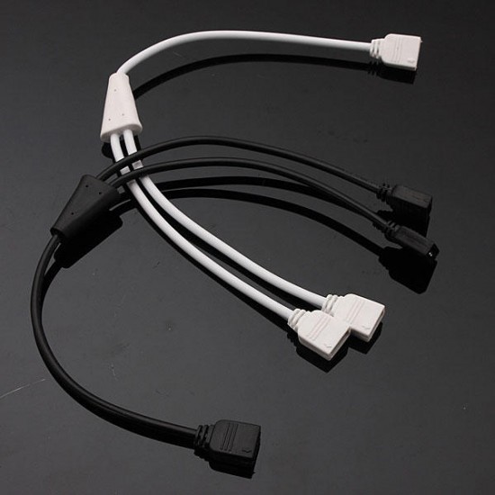 4 Pin 1 to 2 Flexible LED Connector Cable Splitter For RGB Strip Light DC12V 4 Pin 1 to 2 Flexible LED Connector Cable Splitter For RGB Strip Light DC12V
