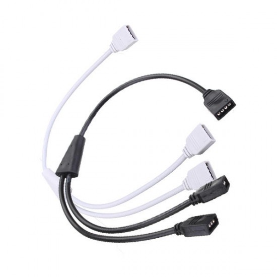4 Pin 1 to 2 Flexible LED Connector Cable Splitter For RGB Strip Light DC12V 4 Pin 1 to 2 Flexible LED Connector Cable Splitter For RGB Strip Light DC12V