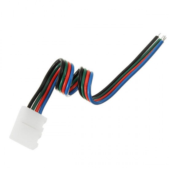4 Pin 8mm Width Solderless Connectors Extension Cable Wire for RGB 2835 3528 LED Strip