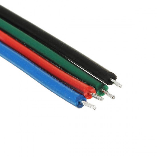 4 Pin 8mm Width Solderless Connectors Extension Cable Wire for RGB 2835 3528 LED Strip