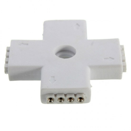 4 Pin LED Connector L/+/T Shape Connection for RGB LED Strip Light DC 12V