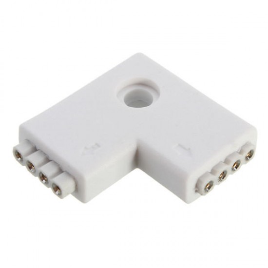 4 Pin LED Connector L/+/T Shape Connection for RGB LED Strip Light DC 12V