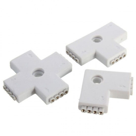 4 Pin LED Connector L/+/T Shape Connection for RGB LED Strip Light DC 12V 4 Pin LED Connector L/+/T Shape Connection for RGB LED Strip Light DC 12V