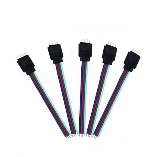 4 Pin Male Connector Cable Wire For 10MM RGB SMD5050 LED Flexible Strip Light