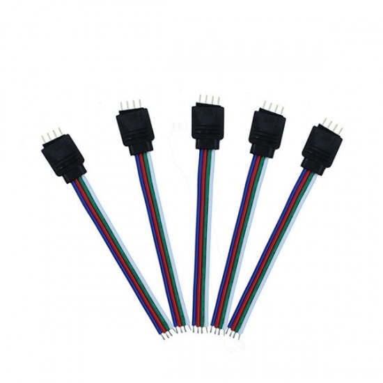 4 Pin Male Connector Cable Wire For 10MM RGB SMD5050 LED Flexible Strip Light 4 Pin Male Connector Cable Wire For 10MM RGB SMD5050 LED Flexible Strip Light