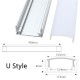 45cm U/V/YW Style Aluminium Channel Holder for LED Strip Light Bar Cabinet Lamp