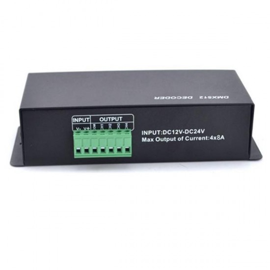 4CH*4A 4 Channel RGBW DMX 512 Decoder DC12-24V LED Controller for LED Strip Light