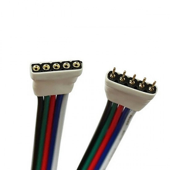 5 Pin Male Female Connector Cable Wire For RGBW SMD5050 LED Flexible Strip Light