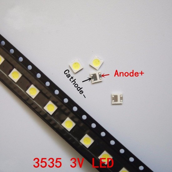 50PCS High Power 1W 3535 100LM 3V Cool White LED Beads LCD Backlight for DIY TV Repair Application