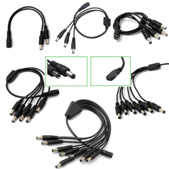 5.5 x 2.1mm Female To Male Plug DC Splitter Connector For LED Lighting 5.5 x 2.1mm Female To Male Plug DC Splitter Connector For LED Lighting