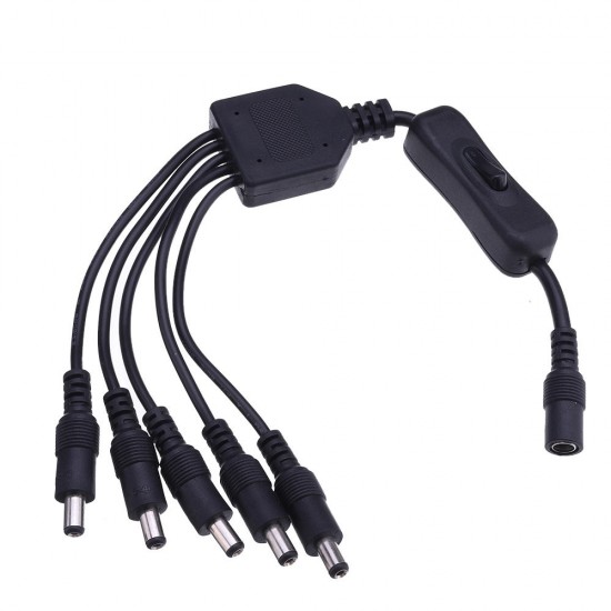 5.5*2.1mm 1 Female to 5 Male Way Splitter Connector with Switch for CCTV Camera LED Strip Light DC12V 5.5*2.1mm 1 Female to 5 Male Way Splitter Connector with Switch for CCTV Camera LED Strip Light DC12V