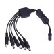 5.5*2.1mm 1 Female to 5 Male Way Splitter Connector with Switch for CCTV Camera LED Strip Light DC12V