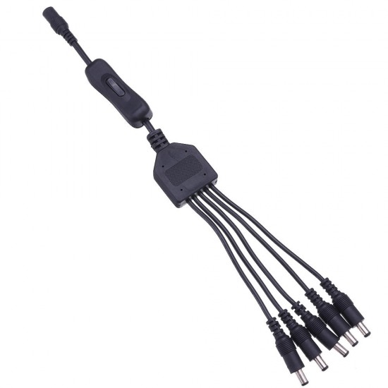 5.5*2.1mm 1 Female to 5 Male Way Splitter Connector with Switch for CCTV Camera LED Strip Light DC12V 5.5*2.1mm 1 Female to 5 Male Way Splitter Connector with Switch for CCTV Camera LED Strip Light DC12V