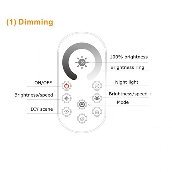 5.5*2.1mm Connector Wireless Remote Control RF LED Dimmer Controller for Single Color Strip Light DC5V-24V