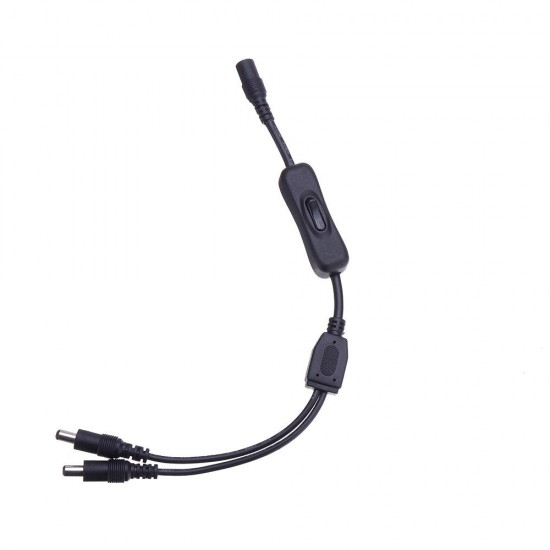 5.5*2.1mm One Female to Two Male Way Splitter Connector with Switch for CCTV Camera LED Strip Light DC12V 5.5*2.1mm One Female to Two Male Way Splitter Connector with Switch for CCTV Camera LED Strip Light DC12V