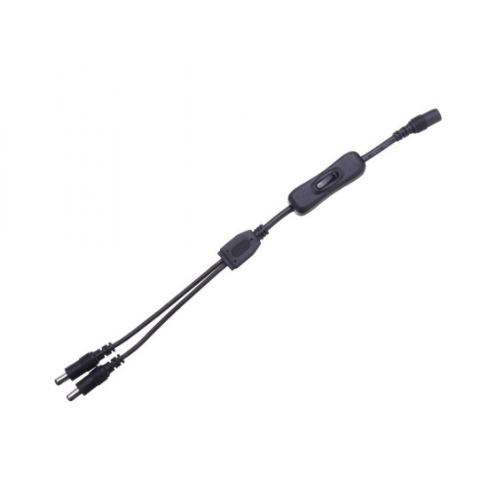 5.5*2.1mm One Female to Two Male Way Splitter Connector with Switch for CCTV Camera LED Strip Light DC12V 5.5*2.1mm One Female to Two Male Way Splitter Connector with Switch for CCTV Camera LED Strip Light DC12V