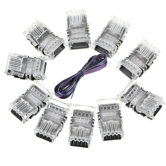 5M 4-Pin Extension Wire Cable + 10PCS 4Pin 10mm No Weld Connector For 3528 5050 RGB LED Strip Light 5M 4-Pin Extension Wire Cable + 10PCS 4Pin 10mm No Weld Connector For 3528 5050 RGB LED Strip Light