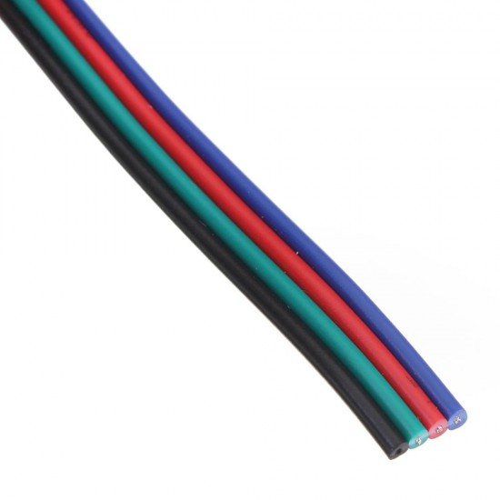 5M 4-Pin Extension Wire Cable + 10PCS 4Pin 10mm No Weld Connector For 3528 5050 RGB LED Strip Light 5M 4-Pin Extension Wire Cable + 10PCS 4Pin 10mm No Weld Connector For 3528 5050 RGB LED Strip Light