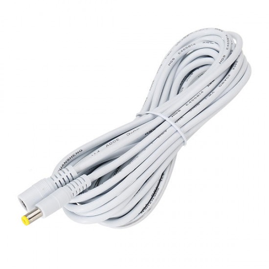 5M DC12V 5A 20AWG Power Cord Extension Wire Cable Connector Female to Male 5.5*2.1mm 5M DC12V 5A 20AWG Power Cord Extension Wire Cable Connector Female to Male 5.5*2.1mm