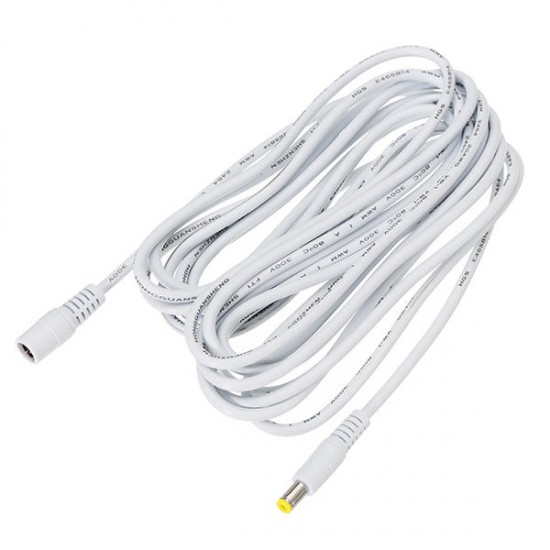 5M DC12V 5A 20AWG Power Cord Extension Wire Cable Connector Female to Male 5.5*2.1mm 5M DC12V 5A 20AWG Power Cord Extension Wire Cable Connector Female to Male 5.5*2.1mm