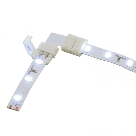 8mm +/T/L Shape 2 Pin 3528 LED Strip PCB Corner Connector for Single Color Lighting