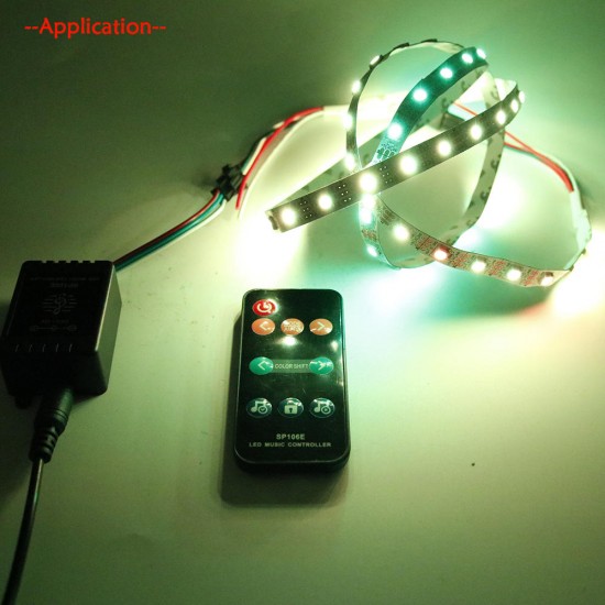 9 Keys Music Controller for WS2811 WS2812B LED Strip Light with DC Male Wire DC5V-12V