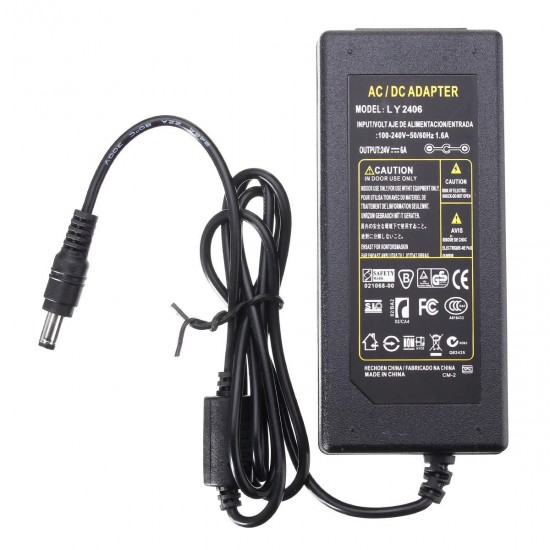 AC100-240V To DC24V 6A Transformer Power Supply Adapter for LED Strip Light