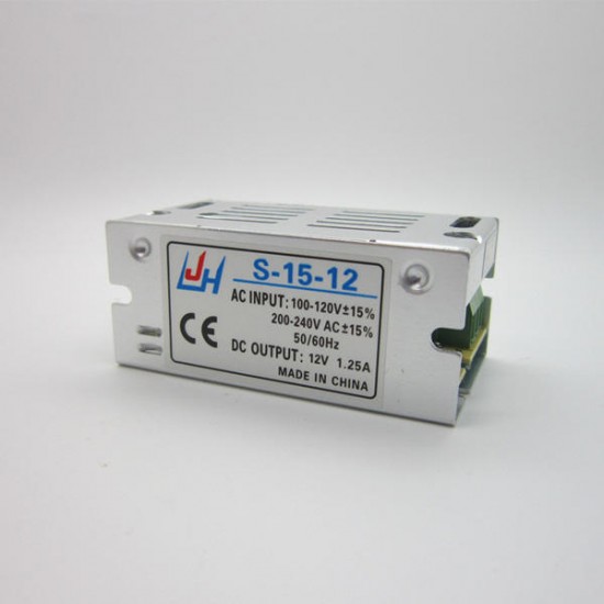 AC100-240V to DC12V 1.25A 15W Mini LED Switching Power Supply Lighting Transformer Adapter Driver