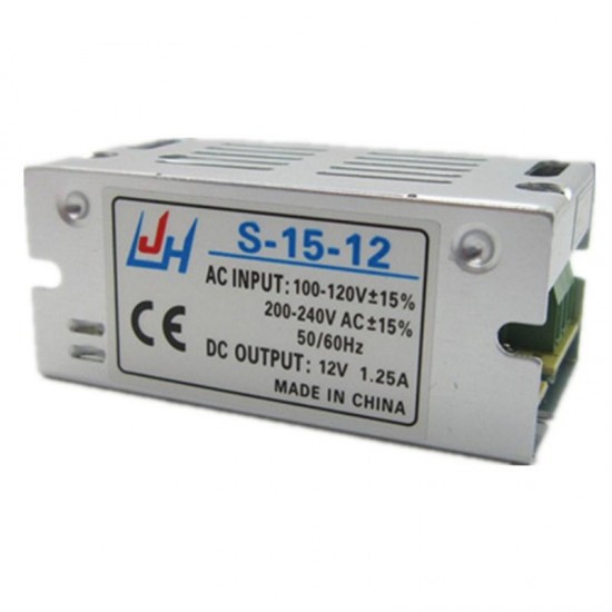 AC100-240V to DC12V 1.25A 15W Mini LED Switching Power Supply Lighting Transformer Adapter Driver AC100-240V to DC12V 1.25A 15W Mini LED Switching Power Supply Lighting Transformer Adapter Driver