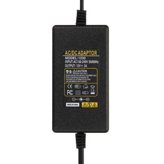AC100-240V to DC12V 3A 36W Non-Waterproof Power Supply for LED Strip Light Cabinet Lamp UK Plug