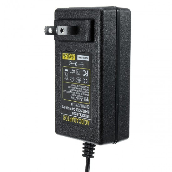 AC100-240V to DC12V 3A 36W US Plug Power Supply Adapter for LED Strip Light Cabinet Lamp 5.5*2.1mm AC100-240V to DC12V 3A 36W US Plug Power Supply Adapter for LED Strip Light Cabinet Lamp 5.5*2.1mm