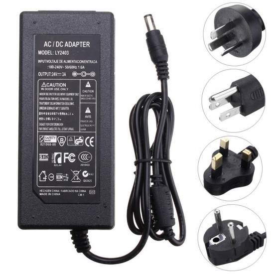 AC110-240V To DC24V 3A Power Supply Adapter for LED Strip Light AC110-240V To DC24V 3A Power Supply Adapter for LED Strip Light
