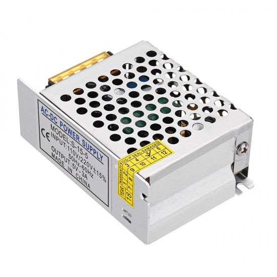 AC110V/220V To DC5V 3A 15W Driver Power Supply Lighting Transformer Adapter for LED Strip Light AC110V/220V To DC5V 3A 15W Driver Power Supply Lighting Transformer Adapter for LED Strip Light