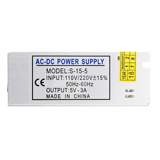 AC110V/220V To DC5V 3A 15W Driver Power Supply Lighting Transformer Adapter for LED Strip Light